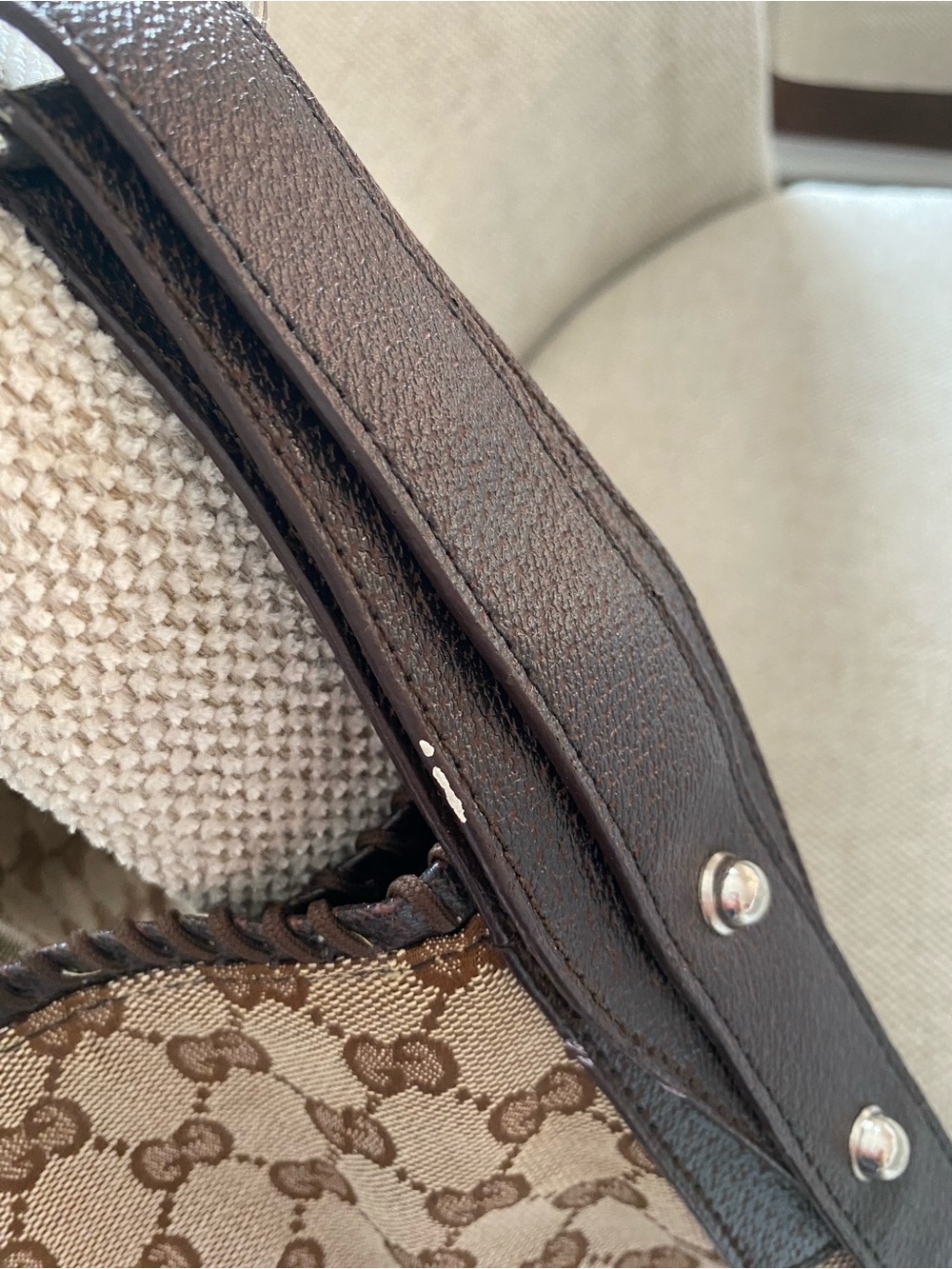 Designer Monogram Canvas Shoulder Bag - Brown - Picture 5 of 5
